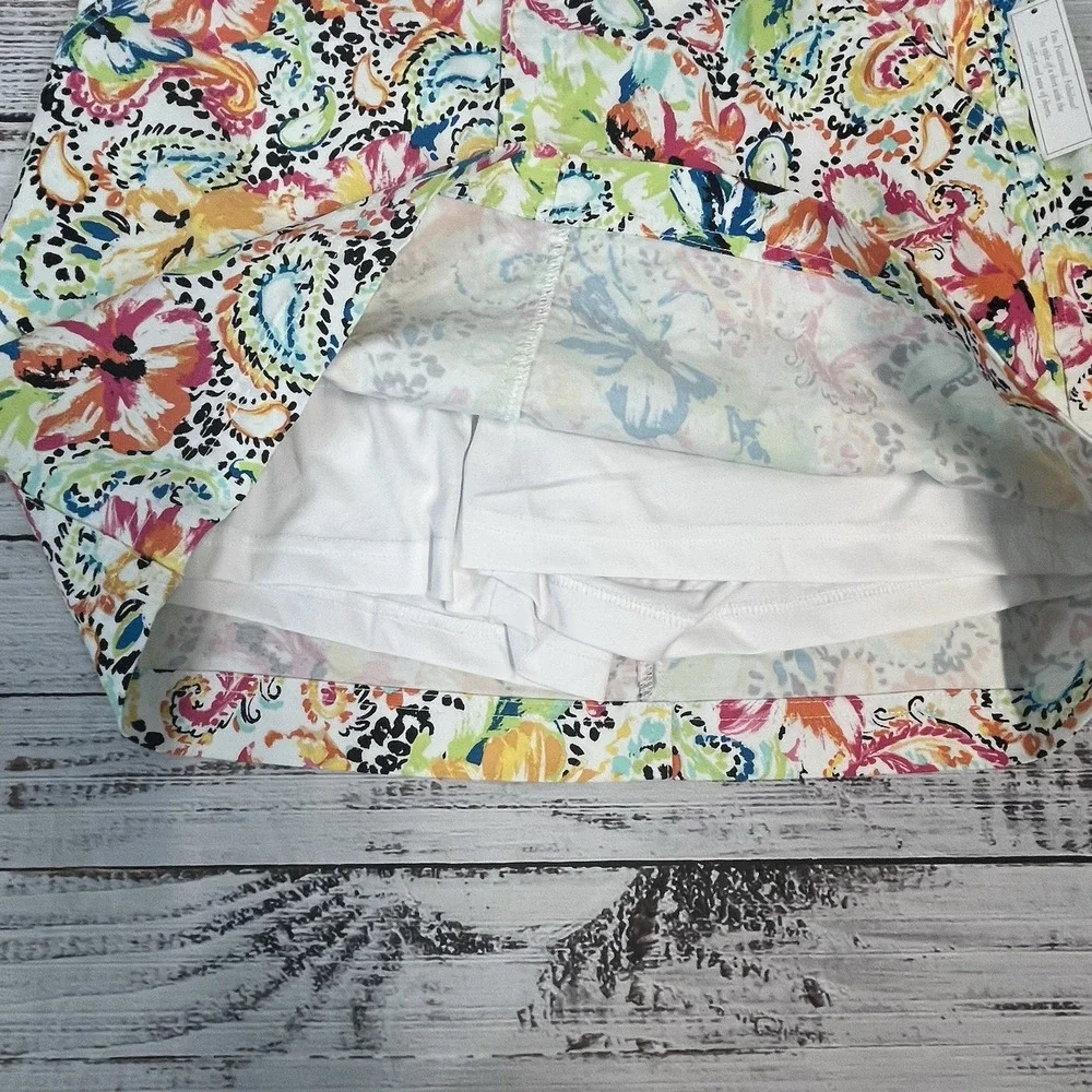 Christopher & Banks Multicolor Floral Paisley Skort